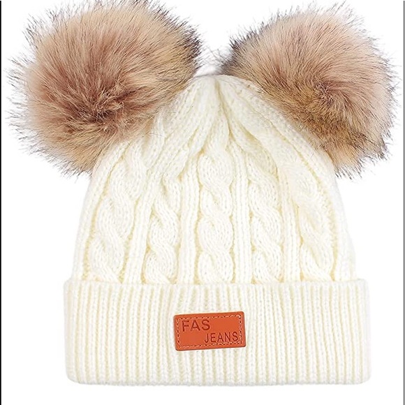 White Winter Girls & Boys Warm Hats Set; Toddler Scarf Set - Picture 2 of 5